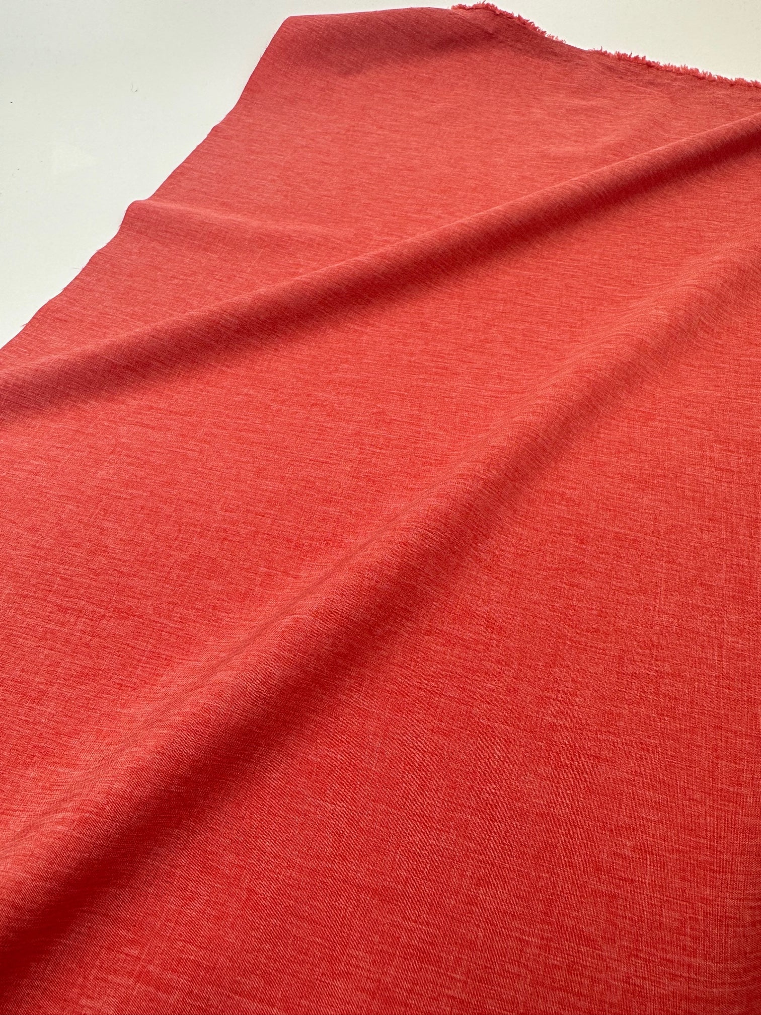 Stretch Woven - Red Linen Look