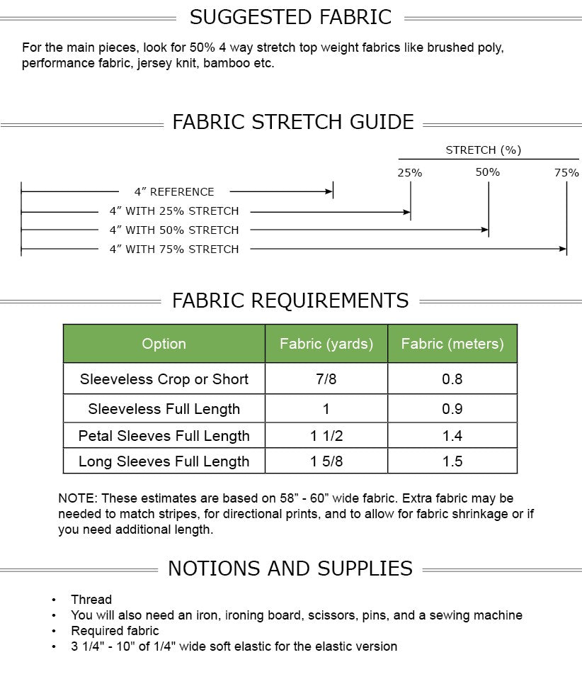 Bali Top PDF Sewing Pattern Sizes B-M