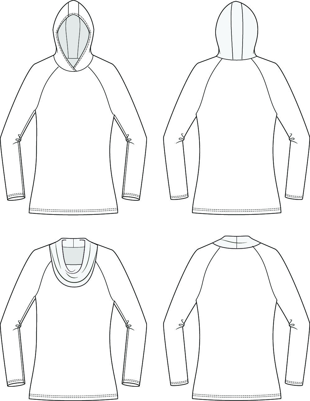 Centerfield Raglan T-Shirt Add-On Pack Sizes XXS to 3X Sewing Pattern