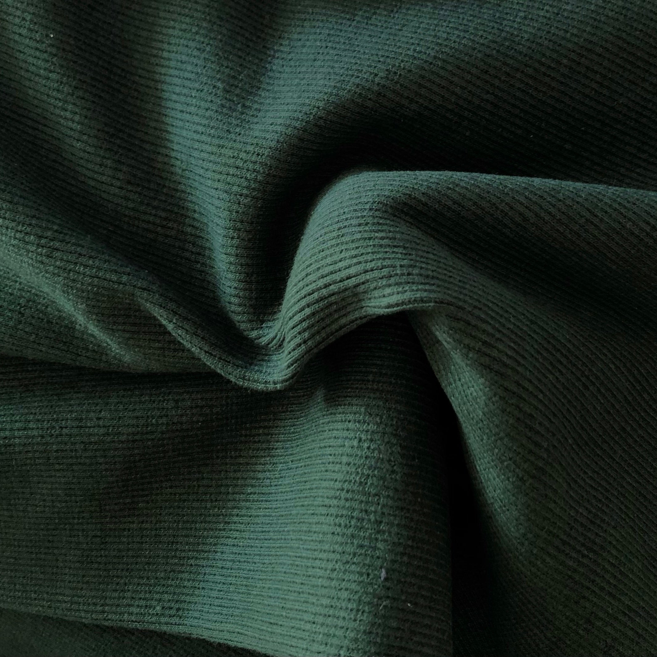 green rib knit fabric