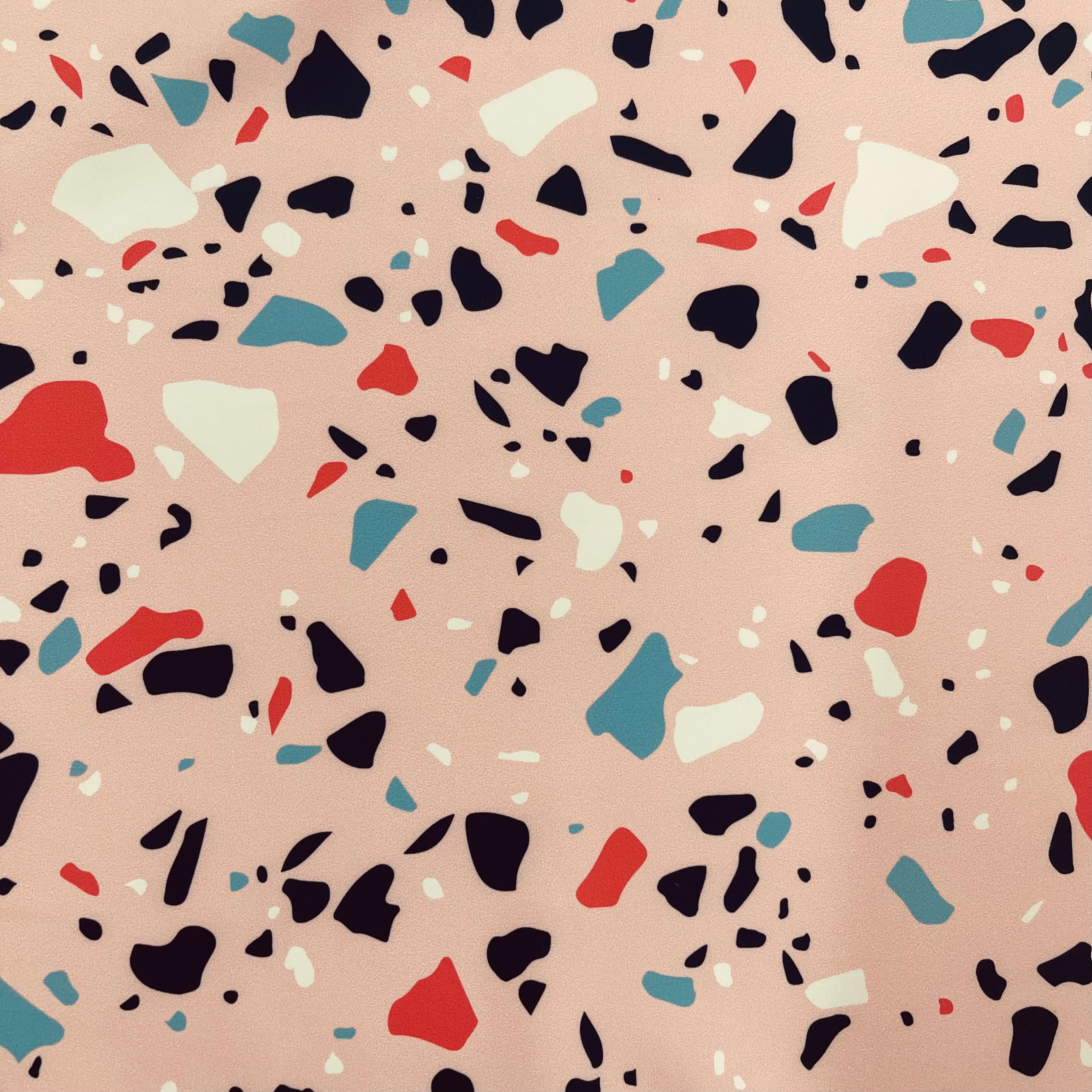 Poly Spandex 280 gsm - Pink Terrazzo