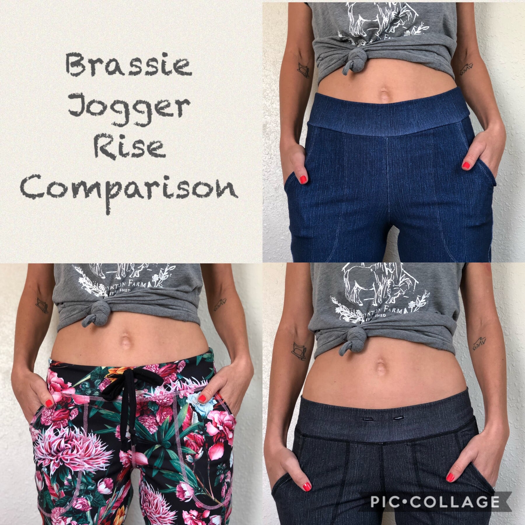 Brassie Joggers: Rise Comparison