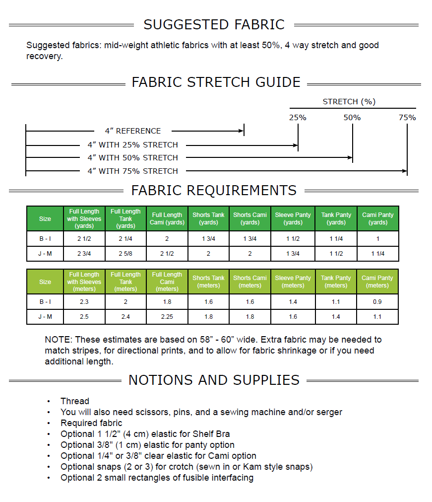Hibou Bodysuit, sizes 32-56 (cup AA to G) , PDF sewing pattern