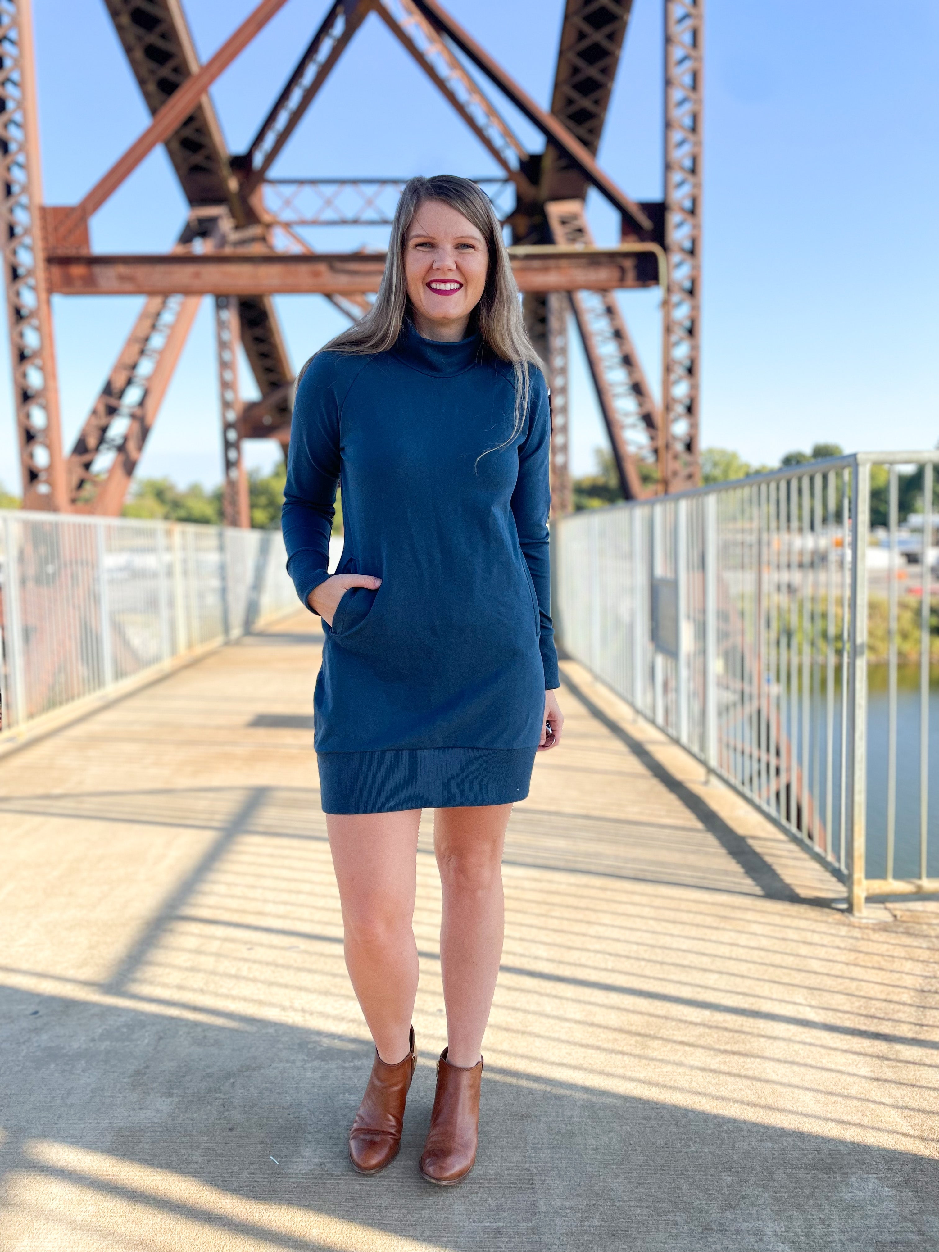 Navy deals sweatshirt dress