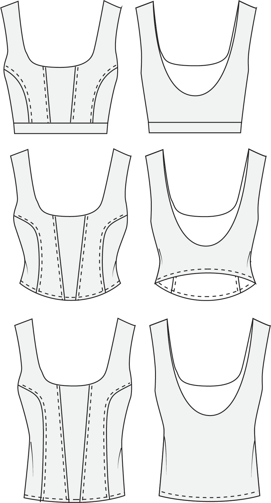 Trendy Corset Sewing Pattern S,M,L PDF 