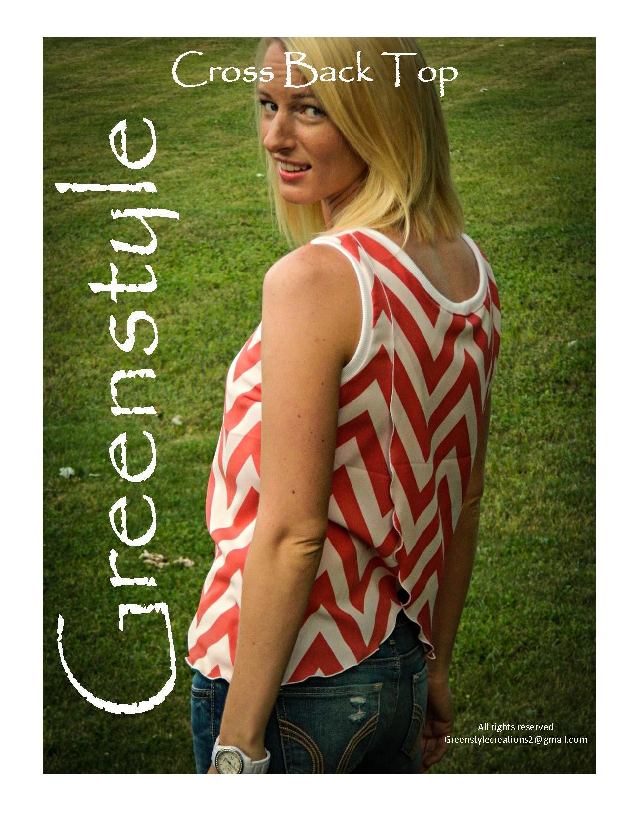Cross Back Top PDF Sewing Pattern in Sizes XXS to 3XL – Greenstyle