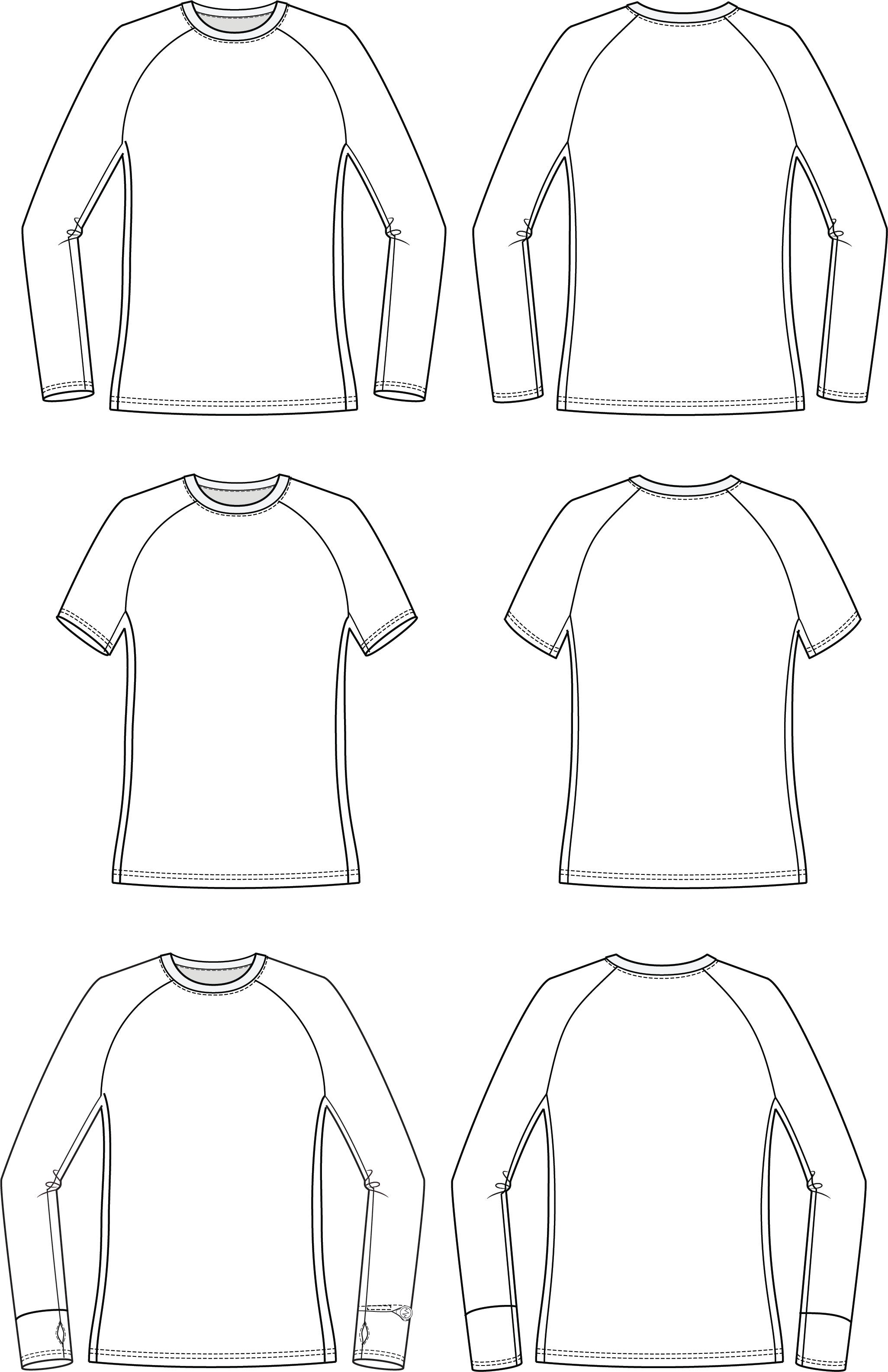 T-shirt Excel Tailles de patron PDF B - M