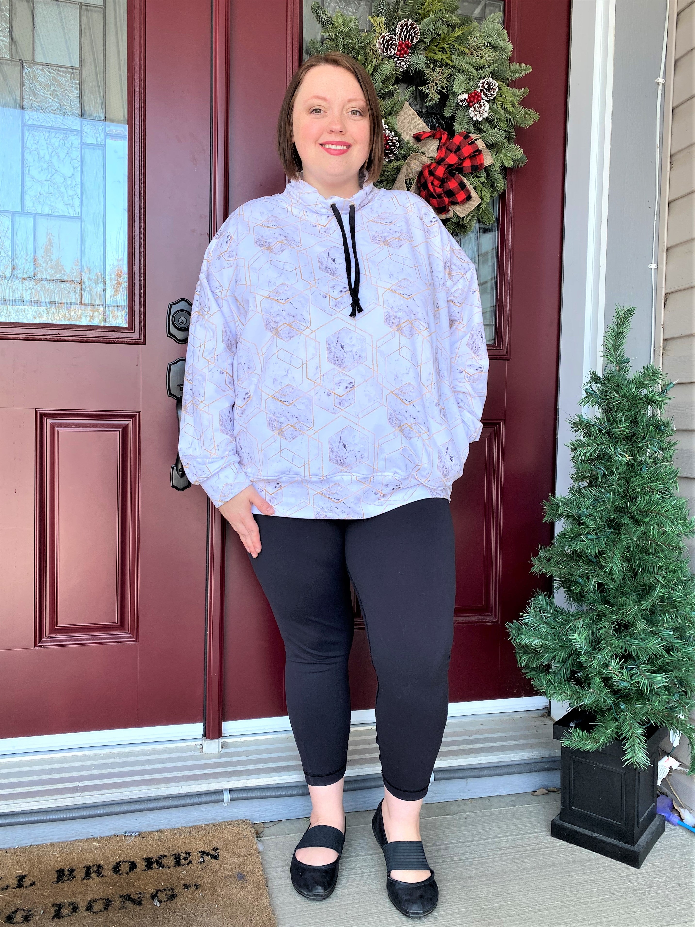 GreenStyle Open Back Pullover and Stride Tights – Sewing with Sarah