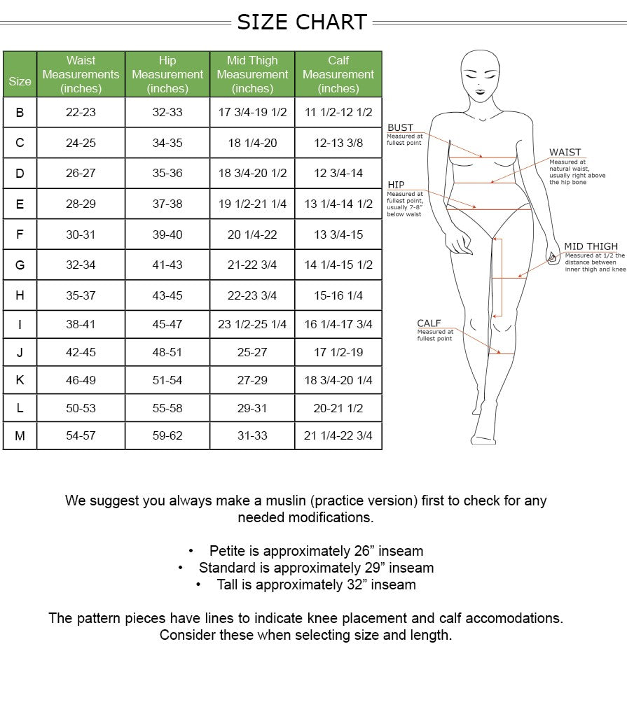 Simpatico Leggings PDF Pattern Sizes B - M