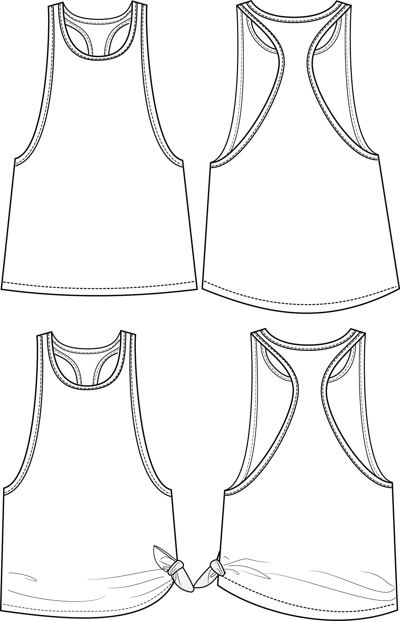 Tyra Tank Top Sewing Pattern Digital PDF Sizes 6-32
