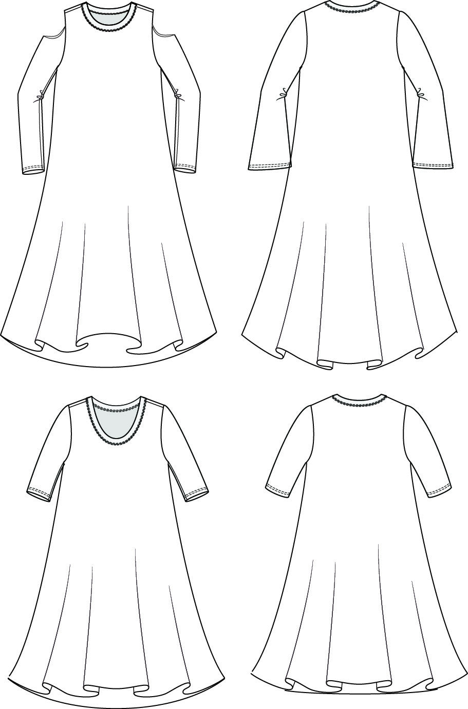 Scarlet Swing Dress PDF Sewing Pattern XXS to 3XL