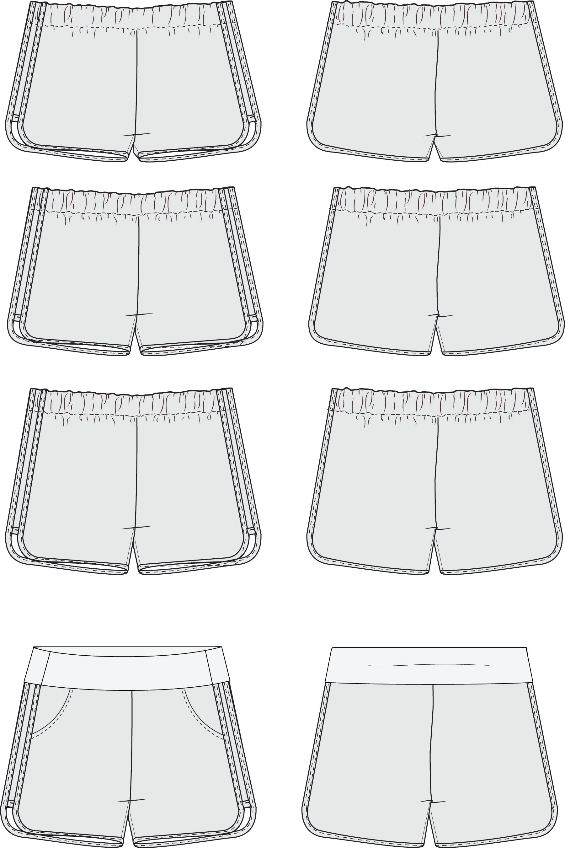 Venice Beach Shorts PDF Sewing Pattern in Sizes B - M