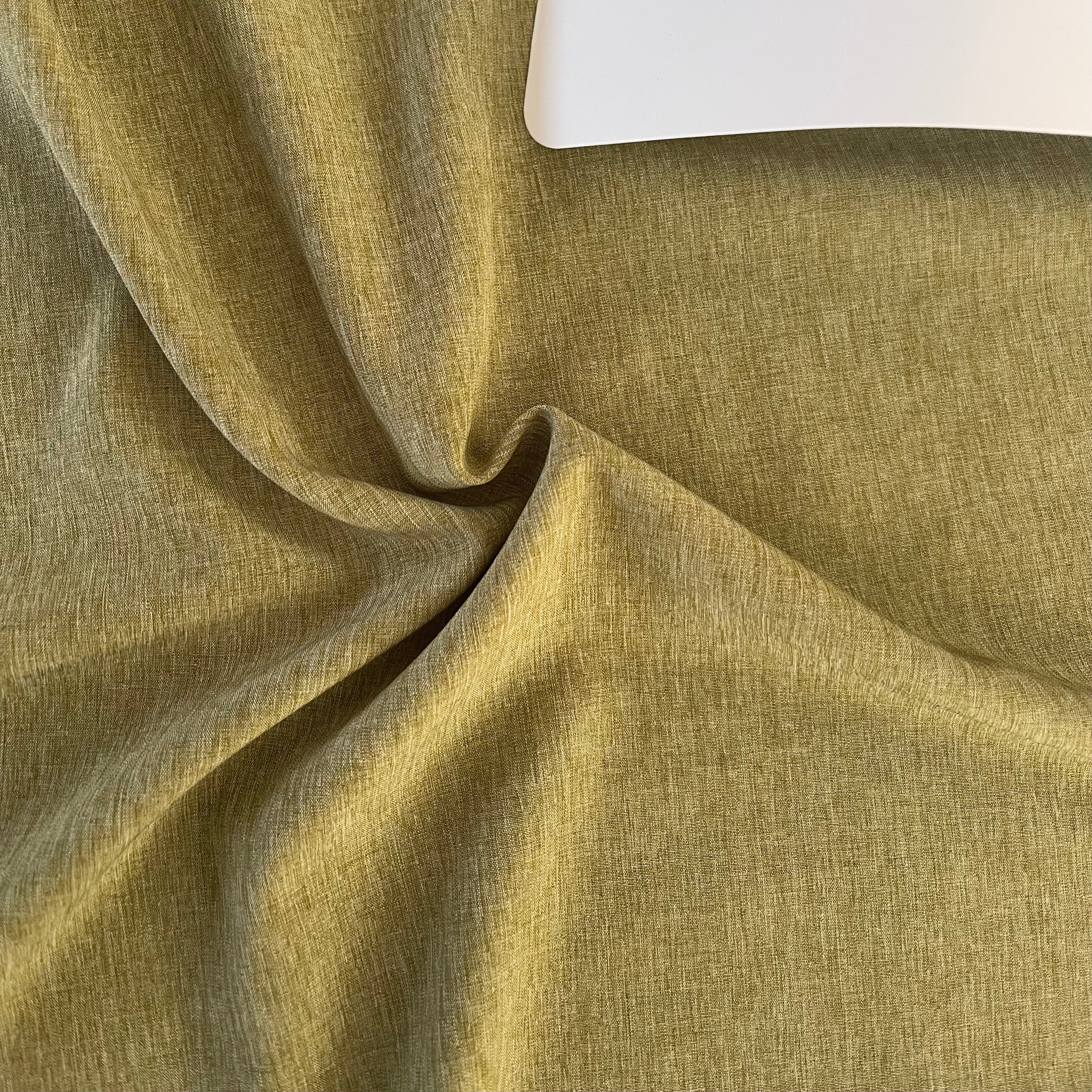 Stretch Woven - Army Green Linen Look